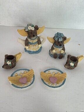 Vintage 1995 "Honey Bear" Miniature Tea Set 8 Piece Set